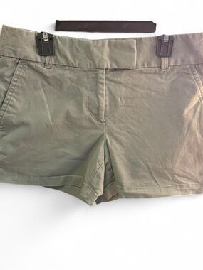 LOFT Grey and White Casual Cotton Blend Shorts